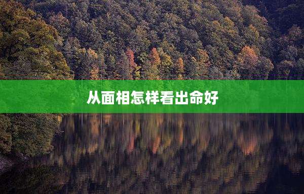 从面相怎样看出命好
