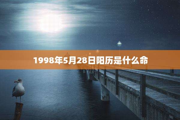 1998年5月28日阳历是什么命