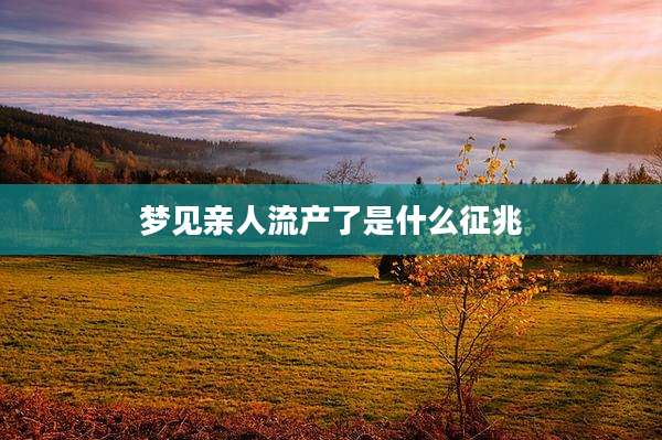 梦见亲人流产了是什么征兆