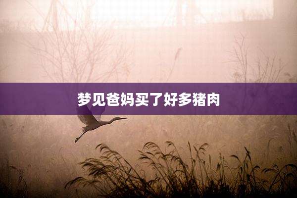 梦见爸妈买了好多猪肉