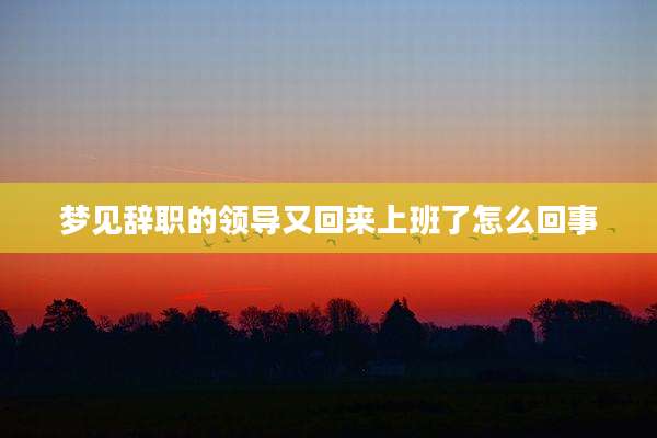 梦见辞职的领导又回来上班了怎么回事
