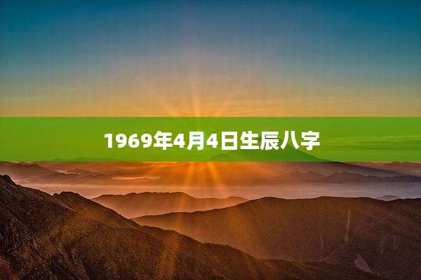 1969年4月4日生辰八字