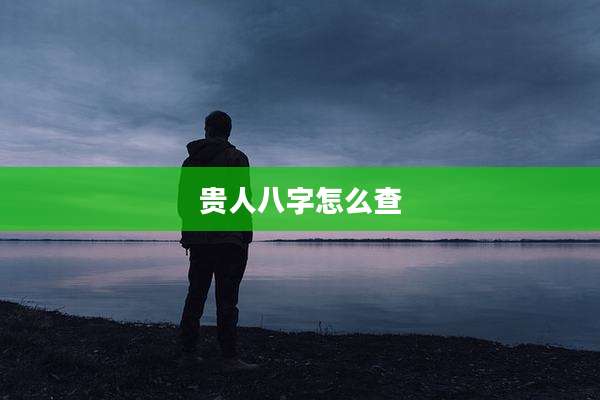 贵人八字怎么查