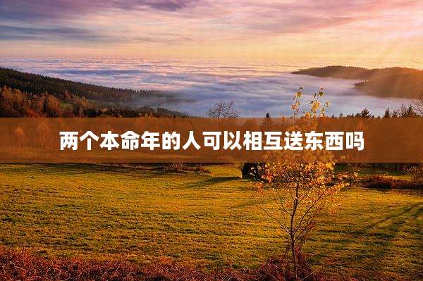 两个本命年的人可以相互送东西吗