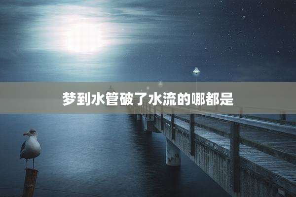 梦到水管破了水流的哪都是