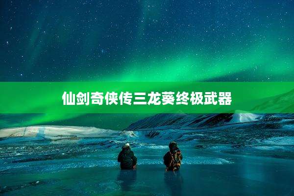 仙剑奇侠传三龙葵终极武器