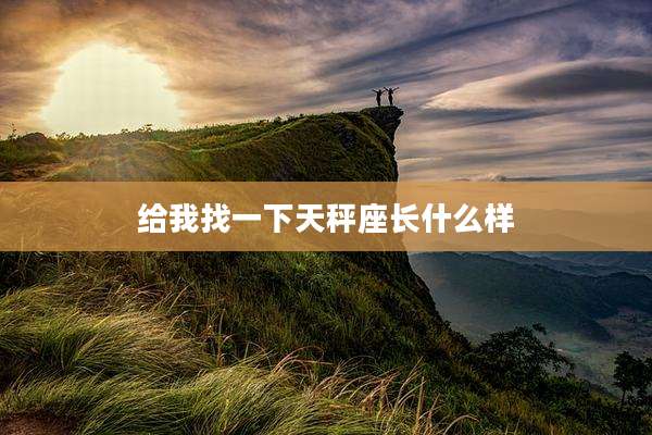 给我找一下天秤座长什么样