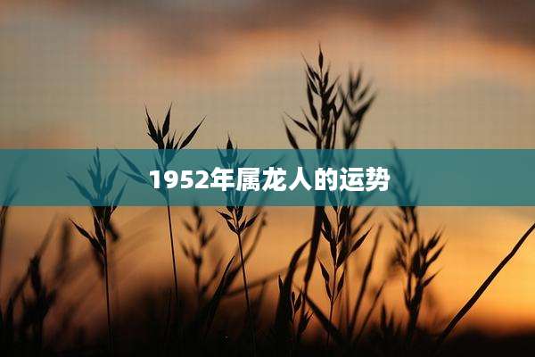 1952年属龙人的运势