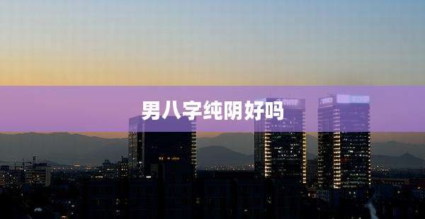 男八字纯阴好吗
