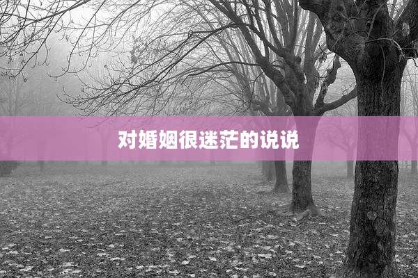 对婚姻很迷茫的说说