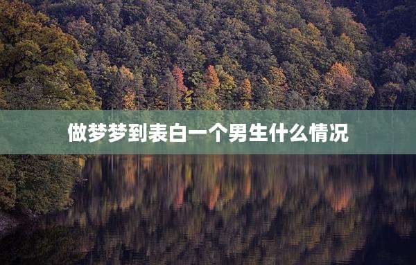 做梦梦到表白一个男生什么情况