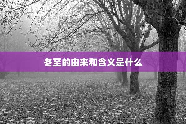 冬至的由来和含义是什么