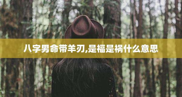 八字男命带羊刃,是福是祸什么意思