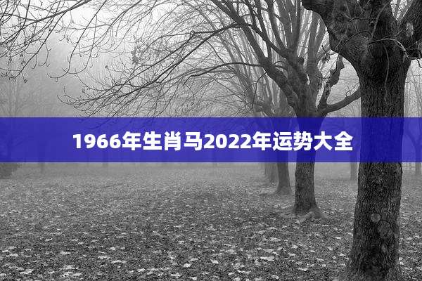 1966年生肖马2022年运势大全