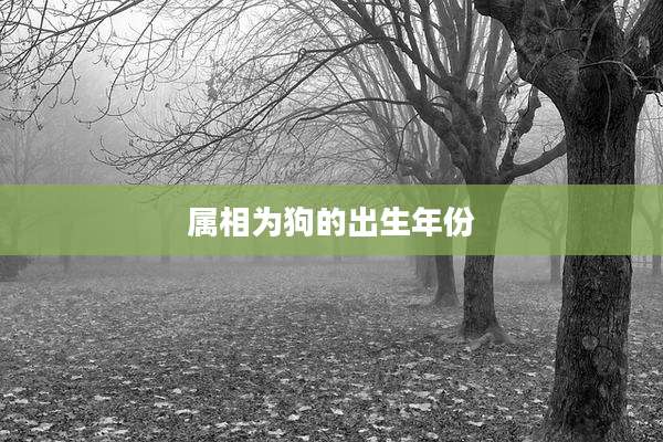 属相为狗的出生年份