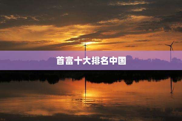 首富十大排名中国