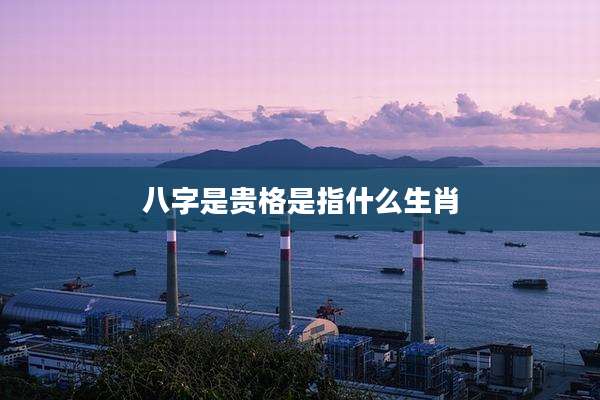 八字是贵格是指什么生肖