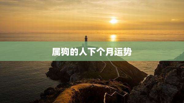 属狗的人下个月运势