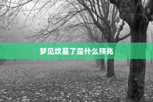 梦见坟墓了是什么预兆