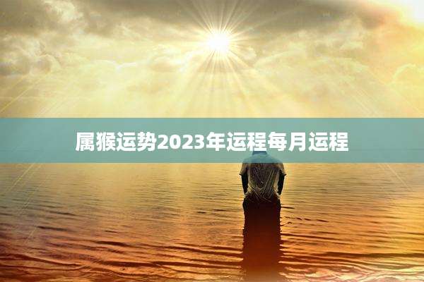属猴运势2023年运程每月运程
