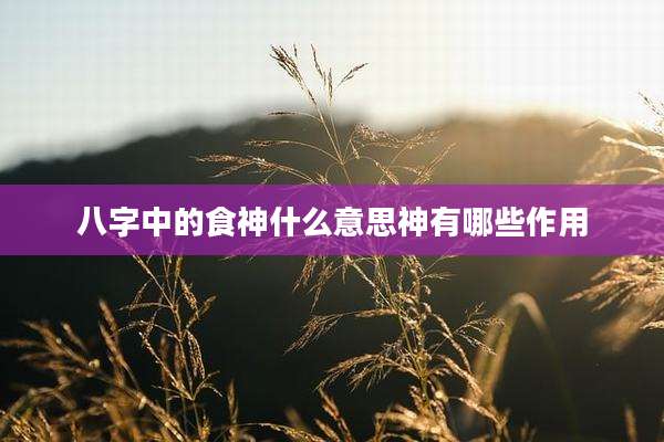 八字中的食神什么意思神有哪些作用
