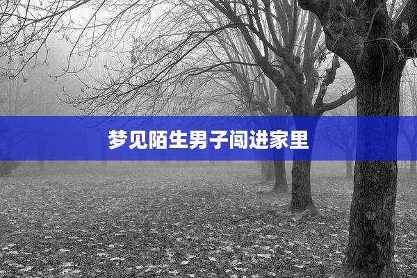 梦见陌生男子闯进家里