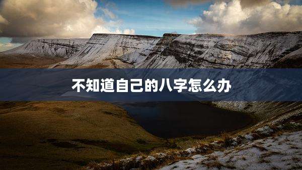 不知道自己的八字怎么办