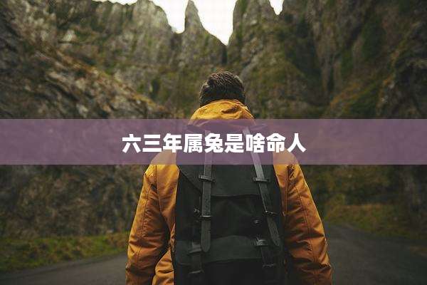 六三年属兔是啥命人
