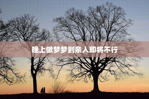 晚上做梦梦到亲人即将不行