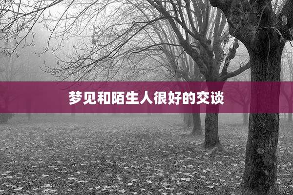 梦见和陌生人很好的交谈