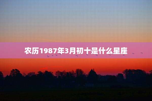 农历1987年3月初十是什么星座