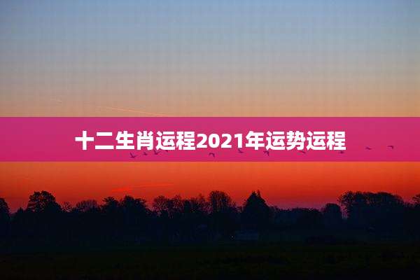 十二生肖运程2021年运势运程