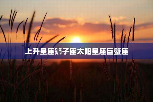 上升星座狮子座太阳星座巨蟹座
