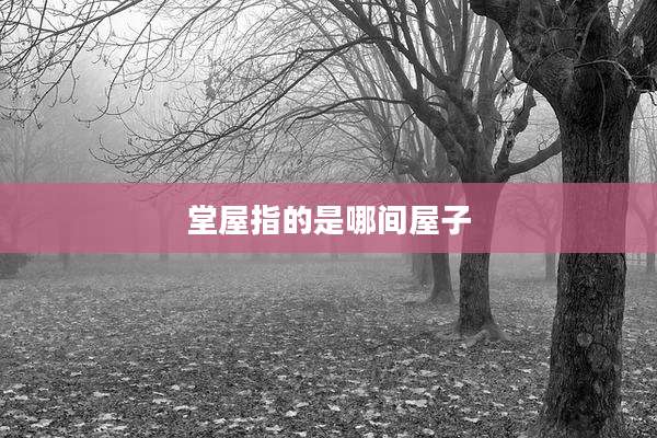 堂屋指的是哪间屋子
