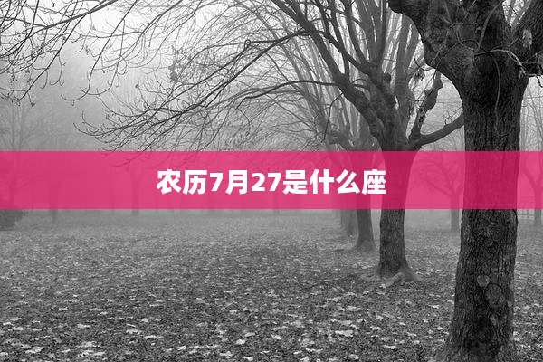 农历7月27是什么座