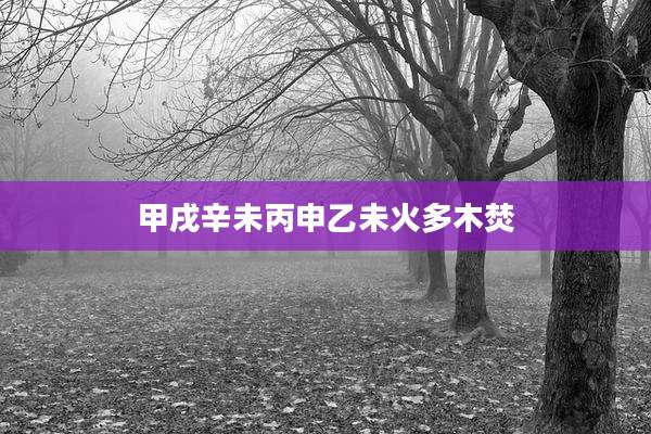 甲戌辛未丙申乙未火多木焚