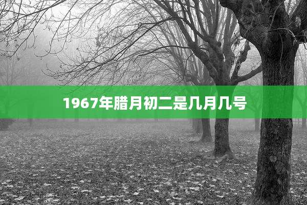 1967年腊月初二是几月几号