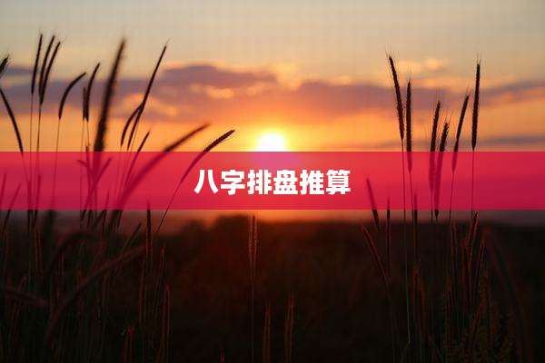 八字排盘推算