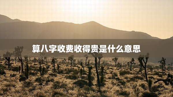 算八字收费收得贵是什么意思