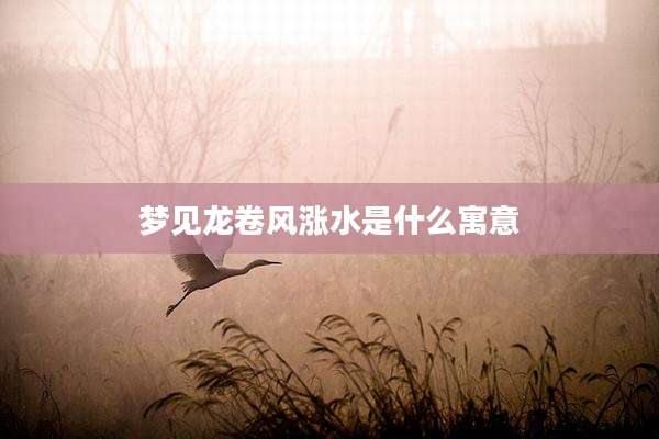梦见龙卷风涨水是什么寓意