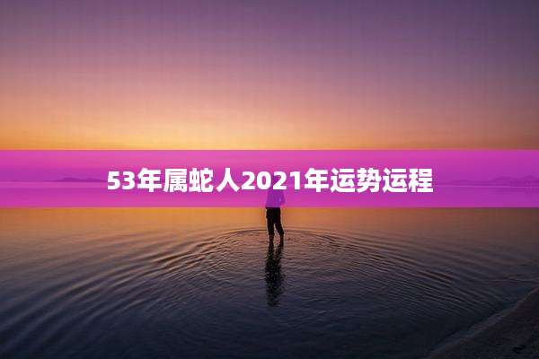 53年属蛇人2021年运势运程