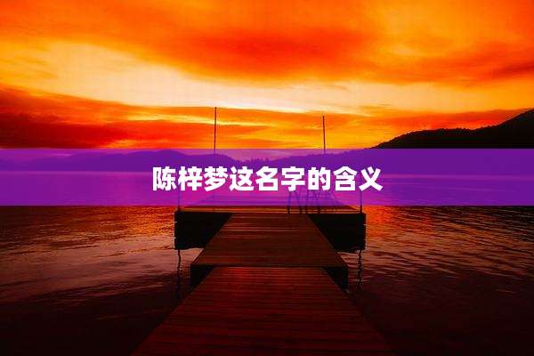 陈梓梦这名字的含义