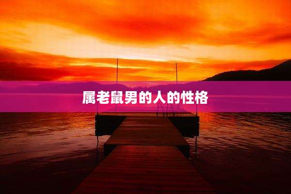 属老鼠男的人的性格