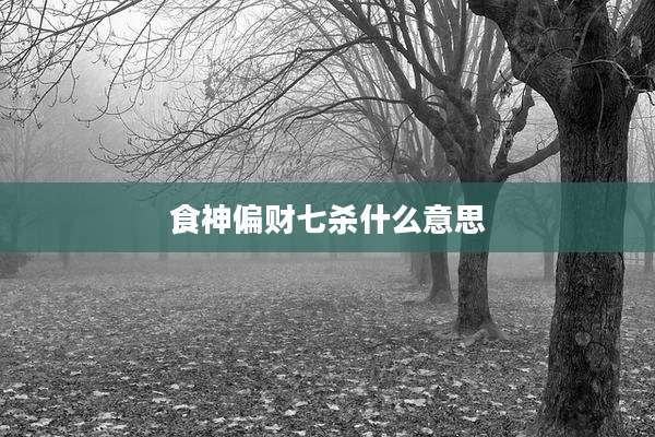 食神偏财七杀什么意思