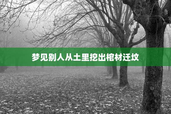 梦见别人从土里挖出棺材迁坟