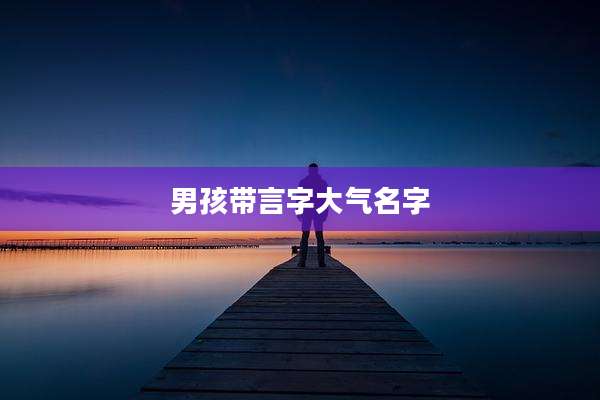 男孩带言字大气名字