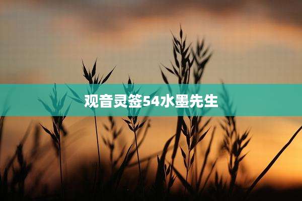 观音灵签54水墨先生
