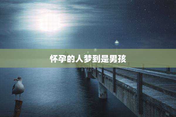 怀孕的人梦到是男孩