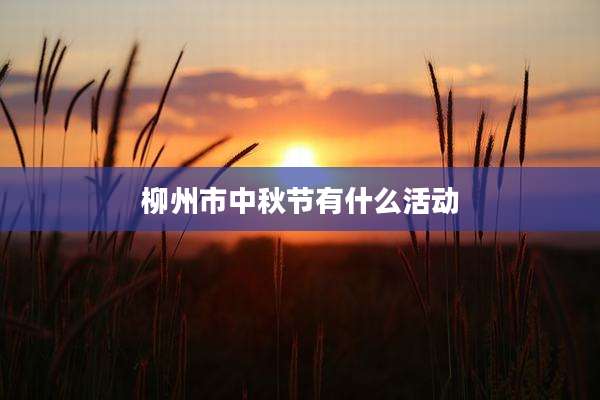 柳州市中秋节有什么活动
