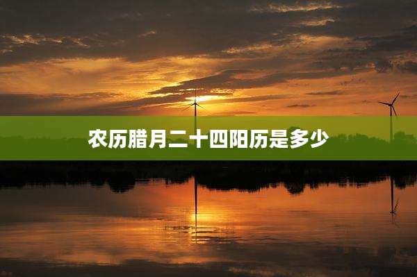 农历腊月二十四阳历是多少